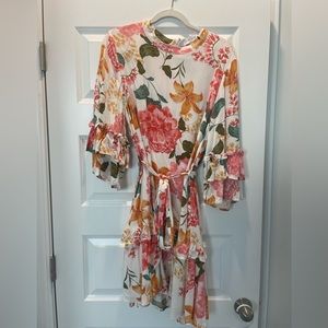 Gently used PETA DRESS - WHITE floral dress